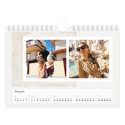 Calendário A5 horizontal — Tons mudos [Janeiro]