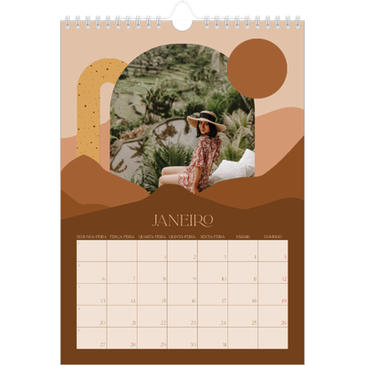 Calendário fotográfico A4 — Montanhas neutras [Janeiro]