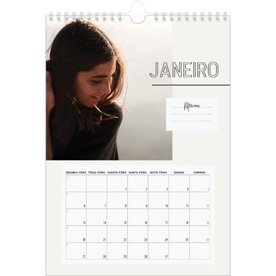 Calendário fotográfico A4 — Nota para si próprio [Janeiro]