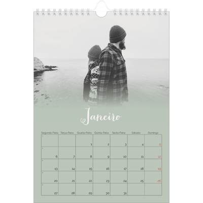 Calendário fotográfico A4 — Verde enevoado [Janeiro]
