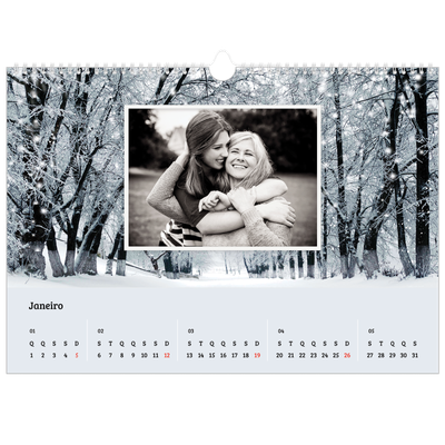 Calendário A3 Horizontal — Quatro estações [Janeiro]