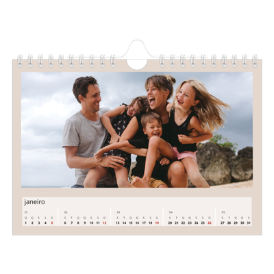 Calendário A5 horizontal — Cores da terra [Janeiro]